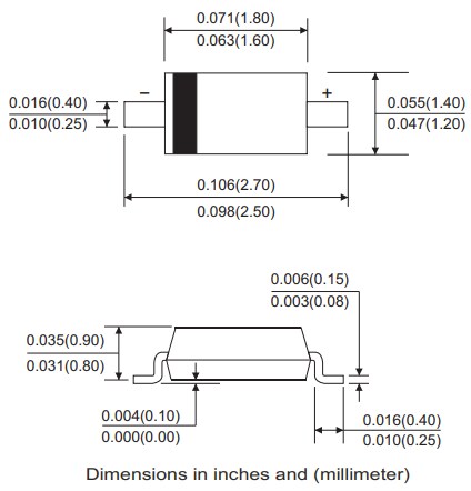 Mechanical Drawing - Comchip Technology BAS416-HF Fast Switching Diode